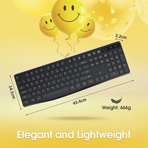 Wireless Keyboard, 2.4G HZ Full-Size Computer Keyboard, Responsive Plug & Play for Computer Laptop PC in Saudi Arabia