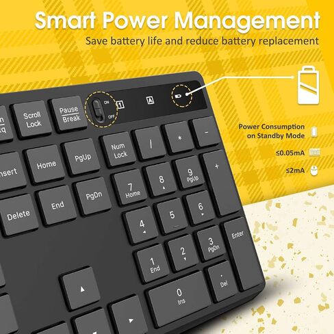 Wireless Keyboard, 2.4G HZ Full-Size Computer Keyboard, Responsive Plug & Play for Computer Laptop PC in Saudi Arabia