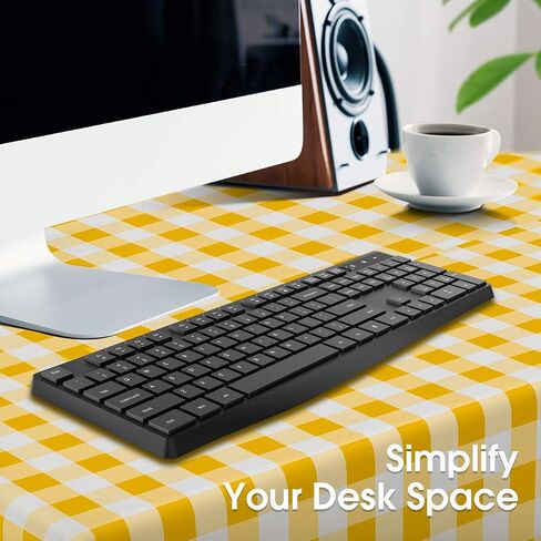 Wireless Keyboard, 2.4G HZ Full-Size Computer Keyboard, Responsive Plug & Play for Computer Laptop PC in Saudi Arabia