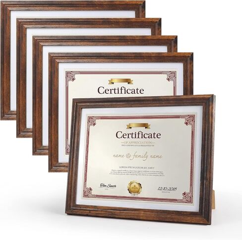 Lavezee 10x16 Frame for 8.5x11 Diploma and 4x6 Photo with PS Front, Black Over Gold Double Mat for Wall, 1 Pack, Mahogany, Graduation Gifts in Saudi Arabia