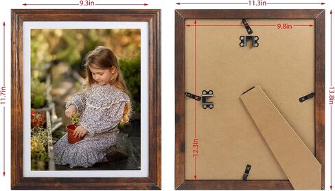 Lavezee 10x16 Frame for 8.5x11 Diploma and 4x6 Photo with PS Front, Black Over Gold Double Mat for Wall, 1 Pack, Mahogany, Graduation Gifts in Saudi Arabia