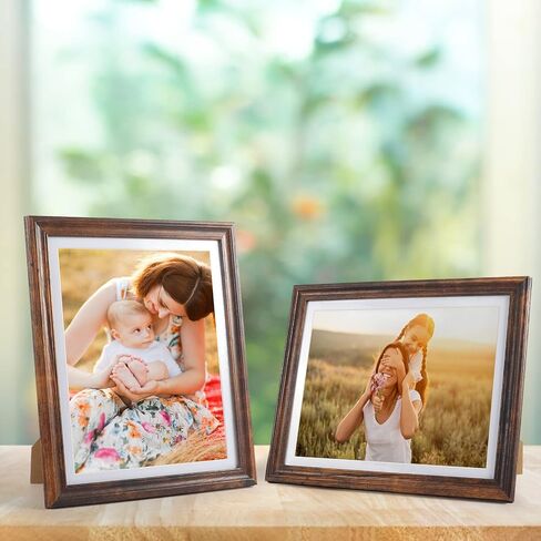 Lavezee 10x16 Frame for 8.5x11 Diploma and 4x6 Photo with PS Front, Black Over Gold Double Mat for Wall, 1 Pack, Mahogany, Graduation Gifts in Saudi Arabia
