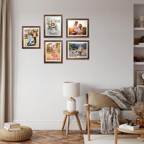 Lavezee 10x16 Frame for 8.5x11 Diploma and 4x6 Photo with PS Front, Black Over Gold Double Mat for Wall, 1 Pack, Mahogany, Graduation Gifts in Saudi Arabia