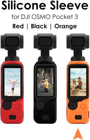 CAPART Silicone Sleeve Case for DJI OSMO Pocket 3, Protective Case Anti-Scrach Anti-Skid, Small Size Compatible Pocket 3 Only Without Handles (Black) in Saudi Arabia