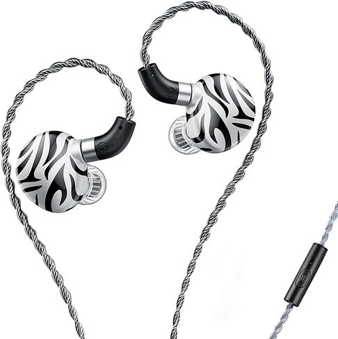 شاشة Linsoul TRN White Tiger داخل الأذن، سماعات أذن مزدوجة DD + غشاء مستو ثلاثي المحرك، سماعات أذن سلكية للألعاب مع ثلاث فوهات قابلة للفصل، كابل هجين مطلي بالفضة للموسيقي (بدون ميكروفون) in Saudi Arabia