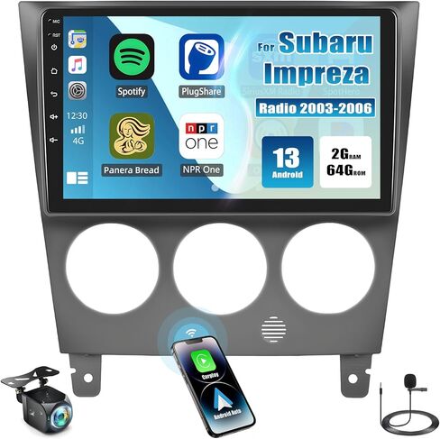 2G+64G Android 13 Car Stereo for Subaru Impreza 2003-2006 with Wireless Carplay Android Auto,9" Touchscreen Car Radio with Mirror Link WiFi/GPS Navigation Bluetooth FM/RDS SWC+AHD Rear Camera in Saudi Arabia