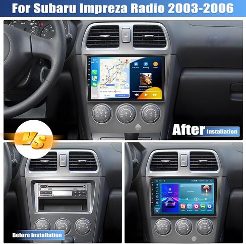 2G+64G Android 13 Car Stereo for Subaru Impreza 2003-2006 with Wireless Carplay Android Auto,9" Touchscreen Car Radio with Mirror Link WiFi/GPS Navigation Bluetooth FM/RDS SWC+AHD Rear Camera in Saudi Arabia