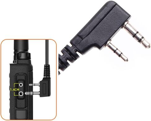 BAOFENG Bidirectional walkie-Talkie Headset Racing Headset with Microphone Finger PTT Button Talk 2 pin, Compatible UV-5R UV-82 UV-82HP BF-888s BF-f8hp Ar-152 Archsell AR-5 Kenwood Radio(1 Pack) in Saudi Arabia