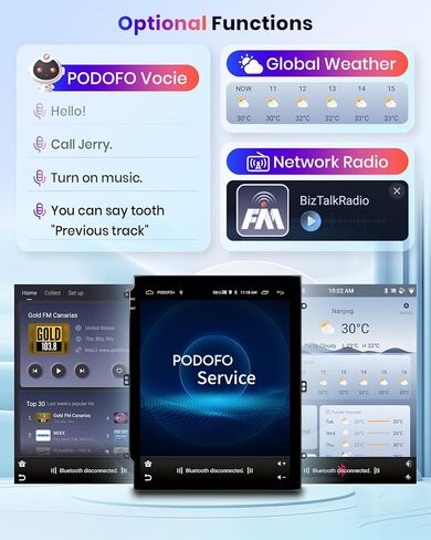 2G 64G ستيريو سيارة مزدوج Din Android 13 CarPlay Android Auto، Rimoody 9.7 بوصة شاشة عمودية راديو السيارة GPS ملاحة WiFi مرآة رابط بلوتوث FM/RDS EQ USB + كاميرا احتياطية in Saudi Arabia