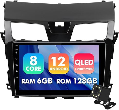 6+128GB 10.1-Inch IPS Touchscreen Android 12 Car Stereo for Nissan Altima 2013-2015 with Wireless CarPlay & Android Auto Car Radio, Support GPS, WiFi, Bluetooth, FM Radio, Backup Camera, SWC, Dual USB in Saudi Arabia