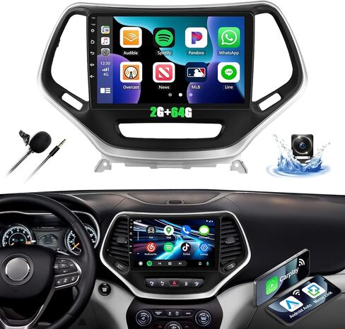 2G+64G Car Radio Stereo for Jeep Cherokee 2015 2016 2017 2018 with Wireless CarPlay Android Auto 10.1" Android 13 Touch Screen Car Stereo with GPS Navigation HiFi WiFi FM AHD Backup Camera in Saudi Arabia
