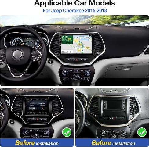 2G+64G Car Radio Stereo for Jeep Cherokee 2015 2016 2017 2018 with Wireless CarPlay Android Auto 10.1" Android 13 Touch Screen Car Stereo with GPS Navigation HiFi WiFi FM AHD Backup Camera in Saudi Arabia