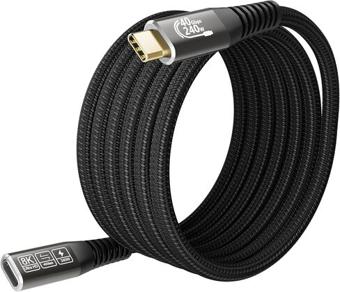 USB-C for Thunderbolt 4 Extension Cable 40Gbps Data Transfer, USB c Male to USB c Female Cable, 8K Display/PD 240W, Compatible with Thunderbolt 3/USB 4/3/SSD eGPU 2M/6.6FT in Kuwait