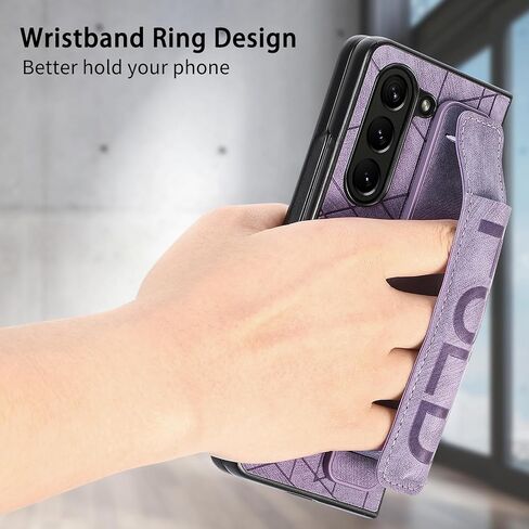 حافظة هاتف جلدية SOOPII لهاتف سامسونج جالاكسي Z Fold 6، غطاء هاتف نحيف مع حلقة معصم وحامل قلم لهاتف Fold 6، أرجواني in Kuwait