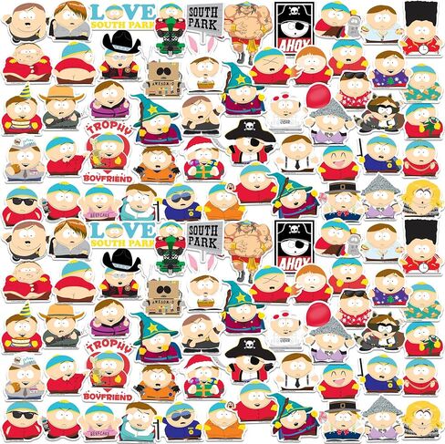 Officially Licensed South Park Cartman 50ct Vinyl Large Deluxe Stickers Variety Pack - Laptop, Water Bottle, Scrapbooking, Tablet, Indoor/Outdoor in Kuwait