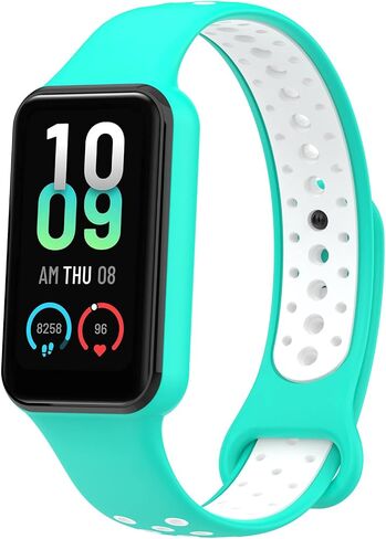 E ECSEM Compatible for Amazfit Band 7 Bands Two-Toned Silicone Breathable Replacement Sport Strap Wristband for Amazfit Band 7 Smart Watch Women Men in Saudi Arabia