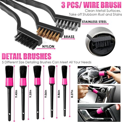Viewsun 21PCS Car Cleaning Kit, Car Interior Detailing Kit with High Power Handheld Vacuum, Auto Detailing Drill Brush Set, Cleaning Gel, Complete Car Wash Kit Supplies for Deep Cleaning in Kuwait