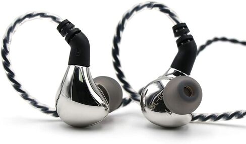 Linsoul BLON BL03 HiFi 10mm Carbon Diaphragm Dynamic Driver in-Ear Earphone IEM with 0.78mm 2pin Detachable Cable (with mic, Silver) in Saudi Arabia