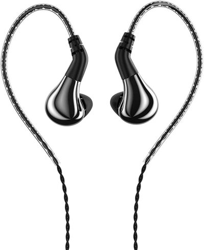 Linsoul BLON BL03 HiFi 10mm Carbon Diaphragm Dynamic Driver in-Ear Earphone IEM with 0.78mm 2pin Detachable Cable (with mic, Silver) in Saudi Arabia