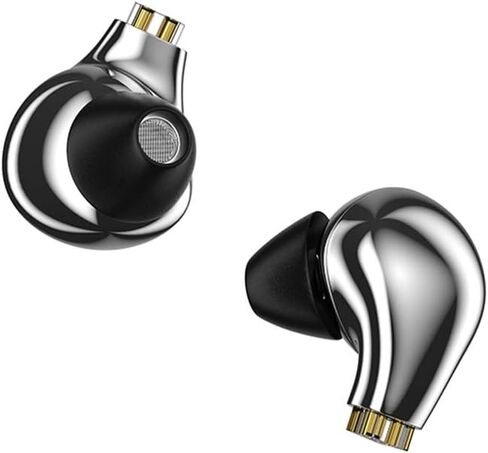 Linsoul BLON BL03 HiFi 10mm Carbon Diaphragm Dynamic Driver in-Ear Earphone IEM with 0.78mm 2pin Detachable Cable (with mic, Silver) in Saudi Arabia