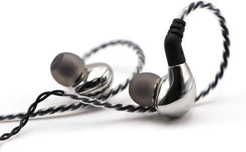 Linsoul BLON BL03 HiFi 10mm Carbon Diaphragm Dynamic Driver in-Ear Earphone IEM with 0.78mm 2pin Detachable Cable (with mic, Silver) in Saudi Arabia