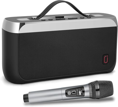 JYX Bluetooth Speaker with Wireless Microphone, 40W Stereo Sound with Bass, Support TWS, FM, for Outdoor/Indoor Party,Kids/Adults - Gray in Saudi Arabia