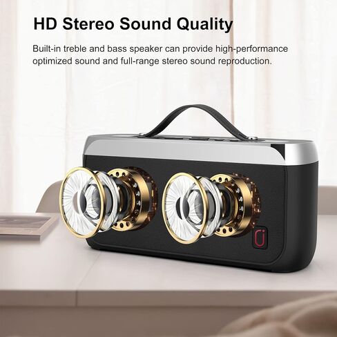 JYX Bluetooth Speaker with Wireless Microphone, 40W Stereo Sound with Bass, Support TWS, FM, for Outdoor/Indoor Party,Kids/Adults - Gray in Saudi Arabia