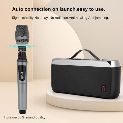 JYX Bluetooth Speaker with Wireless Microphone, 40W Stereo Sound with Bass, Support TWS, FM, for Outdoor/Indoor Party,Kids/Adults - Gray in Saudi Arabia