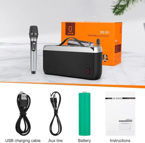 JYX Bluetooth Speaker with Wireless Microphone, 40W Stereo Sound with Bass, Support TWS, FM, for Outdoor/Indoor Party,Kids/Adults - Gray in Saudi Arabia