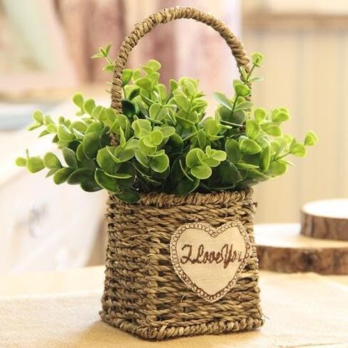 Artificial Eucalyptus Stems, 6PCS Mixed Faux Eucalyptus Greenery Stems Silver Dollar Leaves with Purple Flower Green Plants Wedding Bouquet Green Decor Flower Arrangement in Saudi Arabia