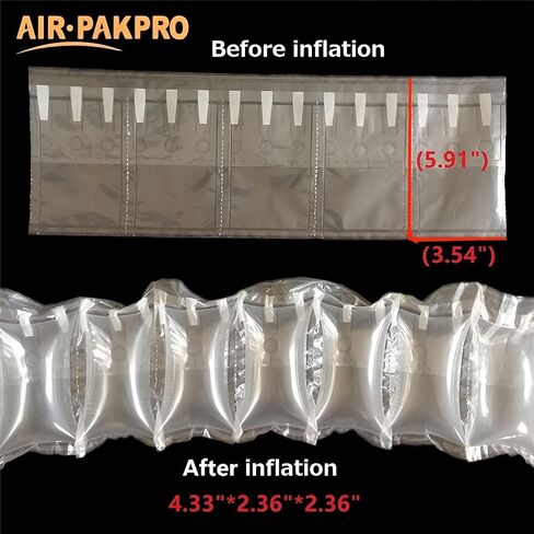(مضخة يد مجانية بالداخل) AIR PAKPRO بطول 66 قدم/لفة أكياس هوائية قوية التعبئة وسائد هوائية ووسائد هوائية مبطنة للشحن والتعبئة والتغليف in Kuwait