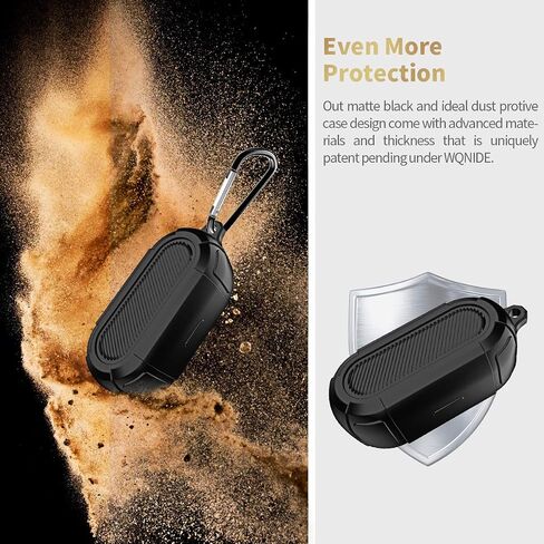 Bose Sport Earbuds Case Silicone Protective Cover [Front LED Visible] Soft Skin Designed for Bose Sport Earbuds with Keychain (Black) in Saudi Arabia