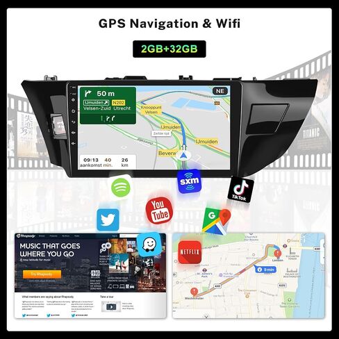 Hodozzy 2G 32G Android Car Stereo for Toyota Corolla/Levin 2014 2015 2016 2017 Wireless Carplay Android Auto Mirror Link,10 Inch Touch Screen Car Radio GPS Navigation Bluetooth WiFi FM RDS, Camera in Saudi Arabia