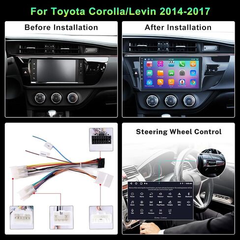 Hodozzy 2G 32G Android Car Stereo for Toyota Corolla/Levin 2014 2015 2016 2017 Wireless Carplay Android Auto Mirror Link,10 Inch Touch Screen Car Radio GPS Navigation Bluetooth WiFi FM RDS, Camera in Saudi Arabia