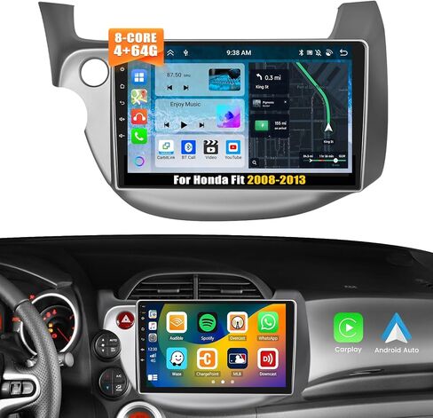 [8 Core 4G+64G] راديو سيارة Honda Fit 2008-2013 مع Apple Carplay Android Auto، شاشة لمس 10.1 بوصة Android 13 Honda Fit ستيريو سيارة مع WiF/GPS، بلوتوث، راديو FM/RDS، كاميرا احتياطية SWC+AHD in Saudi Arabia