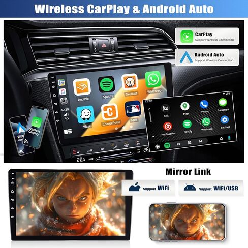 [8 Core 4G+64G] راديو سيارة Honda Fit 2008-2013 مع Apple Carplay Android Auto، شاشة لمس 10.1 بوصة Android 13 Honda Fit ستيريو سيارة مع WiF/GPS، بلوتوث، راديو FM/RDS، كاميرا احتياطية SWC+AHD in Saudi Arabia