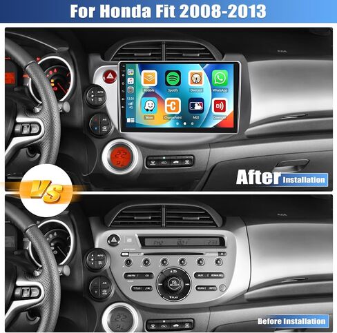 [8 Core 4G+64G] راديو سيارة Honda Fit 2008-2013 مع Apple Carplay Android Auto، شاشة لمس 10.1 بوصة Android 13 Honda Fit ستيريو سيارة مع WiF/GPS، بلوتوث، راديو FM/RDS، كاميرا احتياطية SWC+AHD in Saudi Arabia
