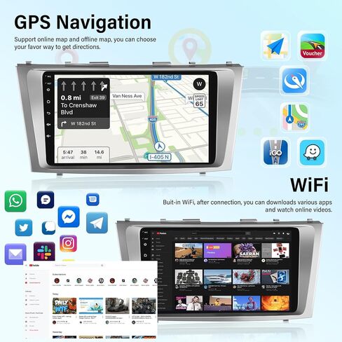 2+64G Android Car Stereo for Toyota Camry Radio 2006-2011 with Carplay and Andriod Auto - 9 inch Touch Screen with WiFi/GPS + AHD Backup Camera in Saudi Arabia