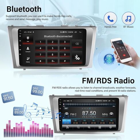 2+64G Android Car Stereo for Toyota Camry Radio 2006-2011 with Carplay and Andriod Auto - 9 inch Touch Screen with WiFi/GPS + AHD Backup Camera in Saudi Arabia