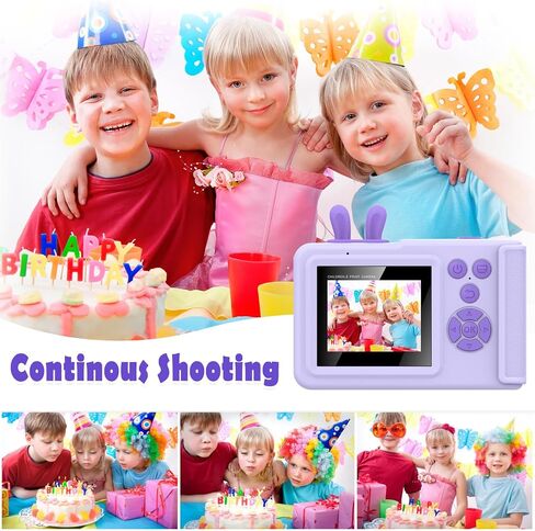 Kids Camera Instant Print, Christmas Birthday Gifts for Girls Boys, Children Digital Camera with Mirco SD Card, 1080P Video Toddler Print Camera, Portable Kids Toys for Girls Age 3-12 Purple in Saudi Arabia