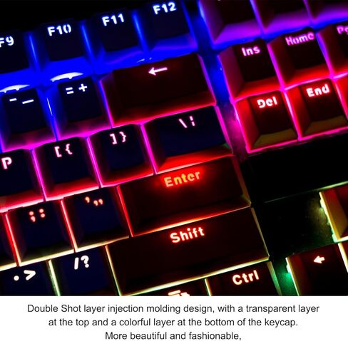 MECCANIXITY 104 Keys Pudding Keycaps Set OEM Profile 60 Percent ABS for Mechanical Keyboard Layout, White & Purple Double Shot in Saudi Arabia
