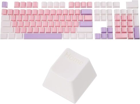 MECCANIXITY 104 Keys Pudding Keycaps Set OEM Profile 60 Percent ABS for Mechanical Keyboard Layout, White & Purple Double Shot in Saudi Arabia