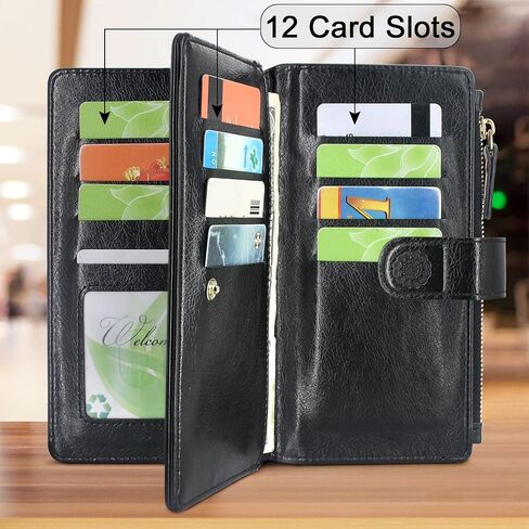 Harryshell Detachable Wallet Leather Case Compatible with Google Pixel 9/9 Pro 2024 Magnetic Phone Case Zipper with Cash Coin Pocket Multi Card Slots Holder Wrist Strap Lanyard (Flower Black) in Kuwait