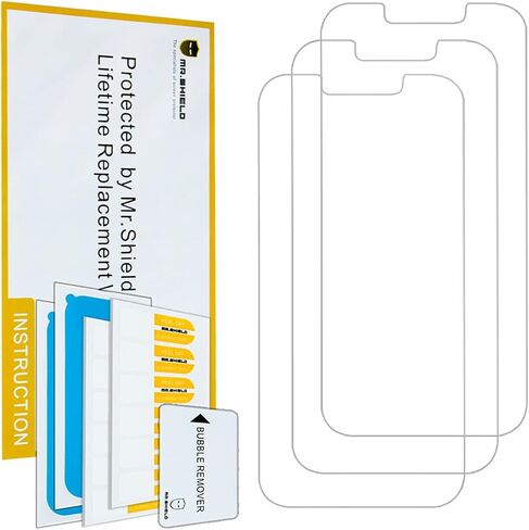 Mr.Shield [3-PACK] مصمم لهاتف iPhone 13 Mini [5.4 بوصة] واقي شاشة مضاد للتوهج [غير لامع] مع استبدال مدى الحياة in Saudi Arabia