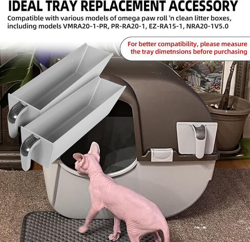 1 Pack Pull Out Tray Compatible with Omega Paw Roll 'n Clean Self Cleaning Litter Box, Cat Litter Box Drawer, Regular Size in Saudi Arabia