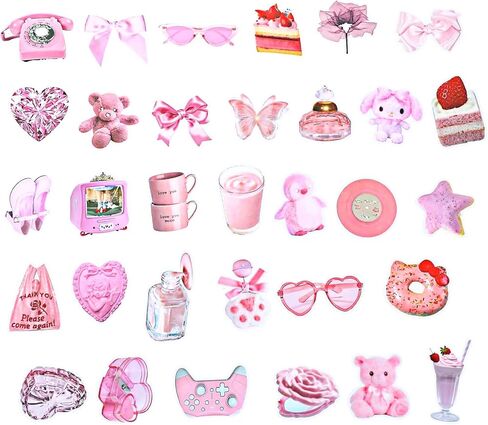 100Pcs Coquette Stickers Vintage Coquette Aesthetic Stickers Decal Cartoon Graffiti Sticker Vinyl Waterproof Stickers Pink Decal for Water Bottles Laptops Phone Guitar Coquette Room Decor Vintage in Saudi Arabia