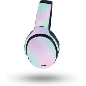 MightySkins Glossy Glitter Skin Compatible with Skullcandy Crusher ANC 2 - Cotton Candy | Protective, Durable High-Gloss Glitter Finish | Easy to Apply