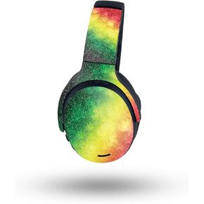 MightySkins Glossy Glitter Skin Compatible with Skullcandy Crusher ANC 2 - Rasta Rainbow | Protective, Durable High-Gloss Glitter Finish | Easy to Apply