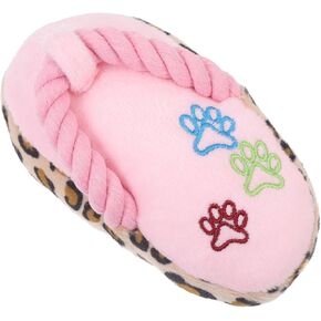 POPETPOP Dog Toys for Aggressive Chewers - Slipper Puppy Teething Toys, Plush Dog Chew Toys, Pink Indestructible Dog Toy, Tough Dog Toys for Aggressive Chewers, Soft Dog Toys for Large Dogs Small Dogs
