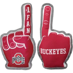 Pets First NCAA Ohio State Buckeyes #1 Fan Toy. Best Sports Dog Toy with Double Stitched Trim and Tough Nylon Material Filled with Chewable Polyfil and Inner Squeaker